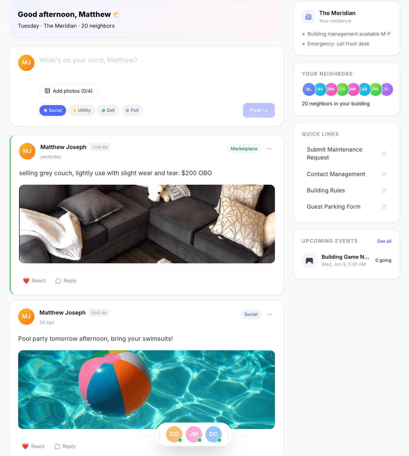Anchor social feed
